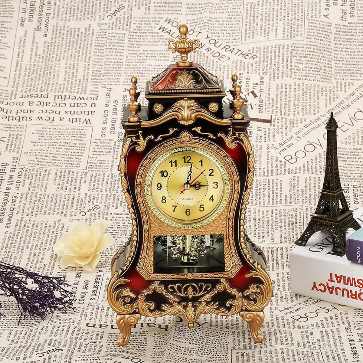 Dailygoods - Vintage Tafelklok Retro Design met Muziekfunctie