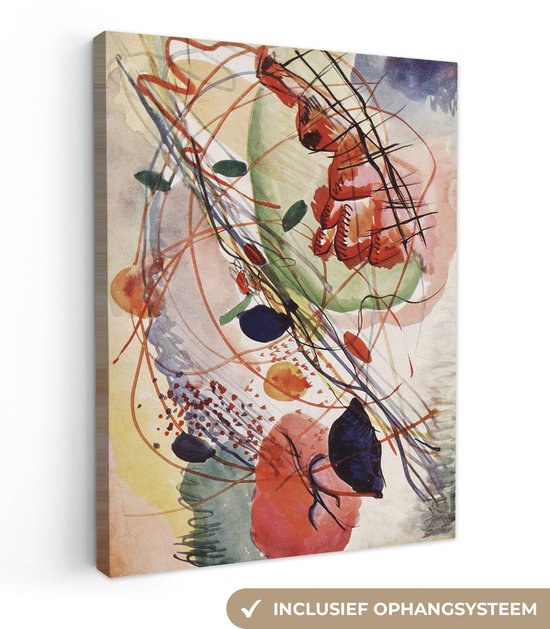 Canvas schilderij 60x80 cm - Wanddecoratie Aquarell - Kandinsky - Muurdecoratie woonkamer - Slaapkamer decoratie - Kamer accessoires - Schilderijen op canvas