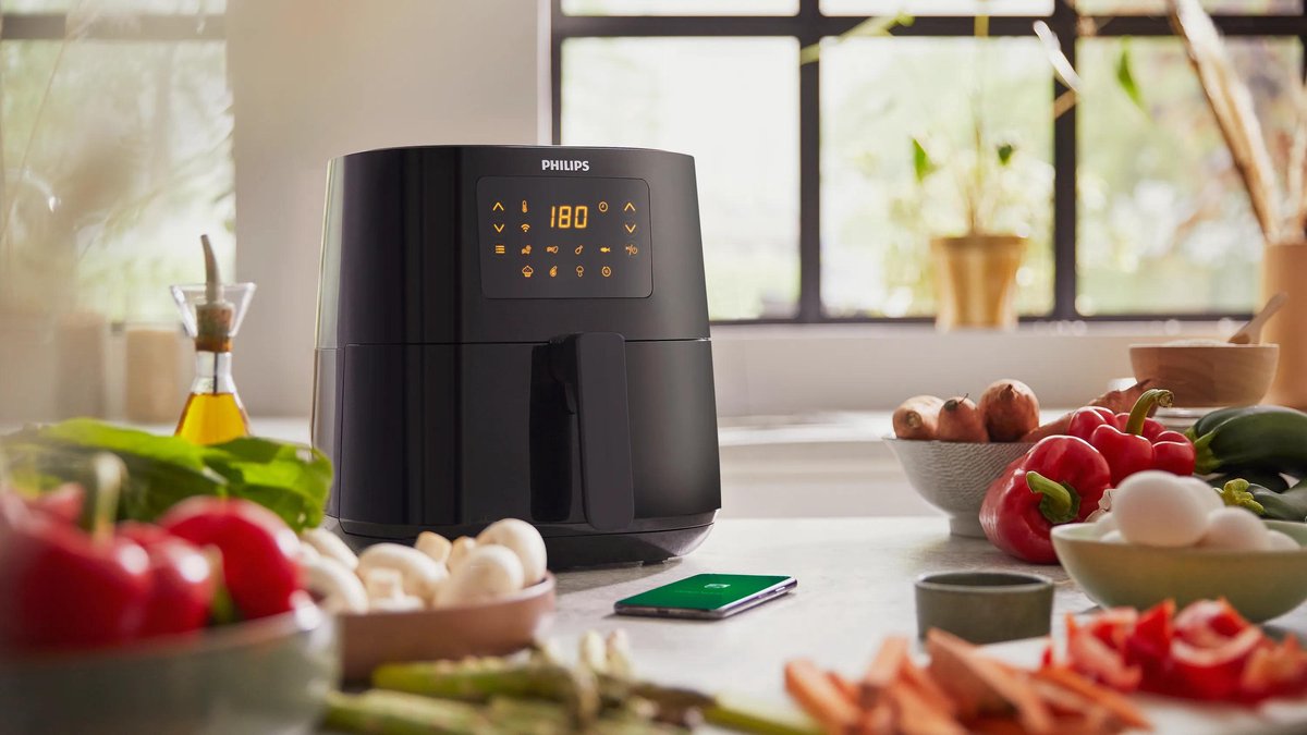 Philips Airfryer Connected 5000 Series - HD9255/30 - Heteluchtfriteuse - 4.1 liter (L) - RapidAir - 13 in 1 kookfuncties - Quickclean - 1400W - Wit – foto 2