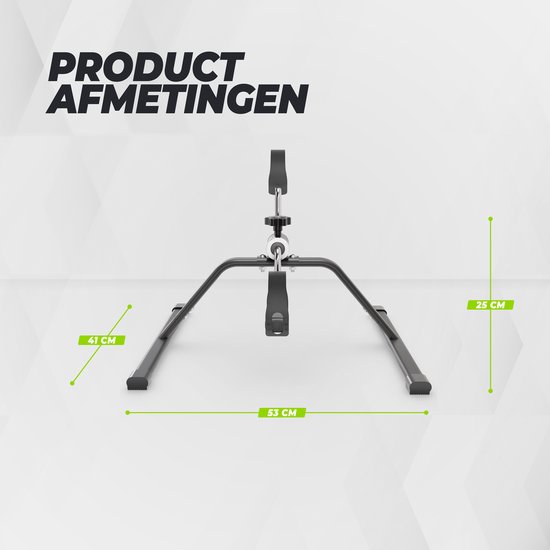 Afmetingen van de VirtuFit MB100 stoelfiets: 41 cm diep, 53 cm breed en 25 cm hoog.