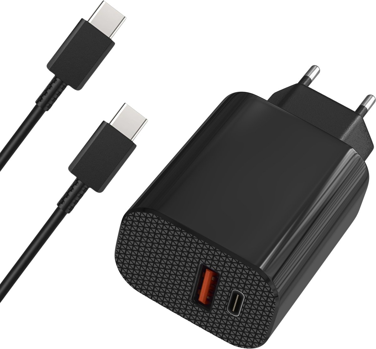 Oplader + USB-C-kabel van 2 meter Geschikt voor Karcher-raamreinigers WV8 Signature Line/ WV5 Ultra Care/WV 3 Comfort Care/WV 3 Comfort Precision+ Black/WV 2 Universal Care- 12W-voedingsadapter met 1 USB-poort en 1 USB-C-poort Phonillico®