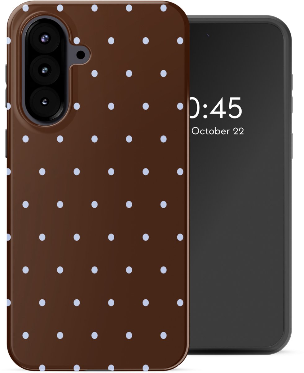 Selencia Hoesje - Geschikt voor Samsung Galaxy A57 (5G) - Backcover - Happy Dots Chocolate