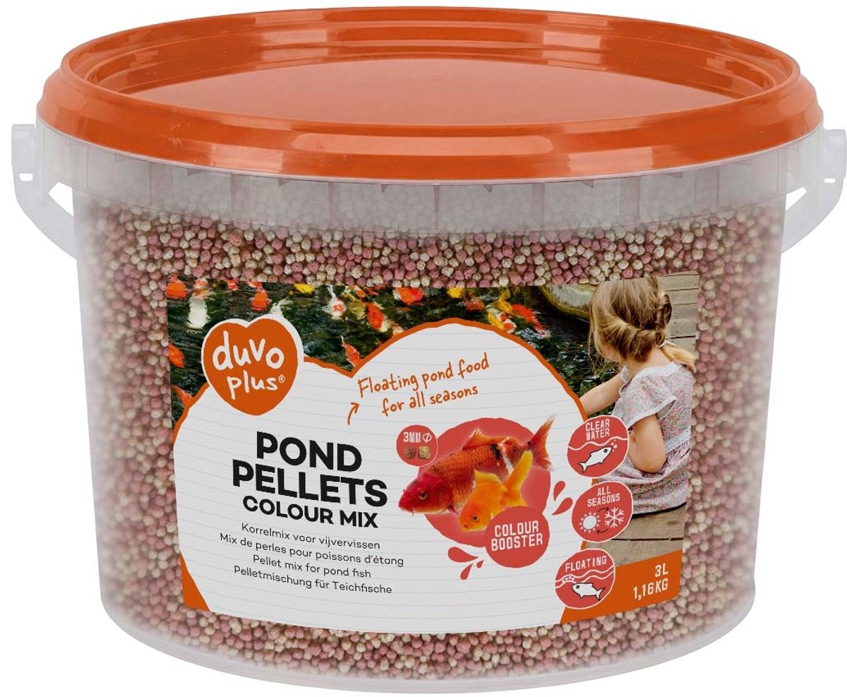 Duvo+ Vijver pellets kleurmix 25 liter | drijvend visvoer 6 mm 25 Liter