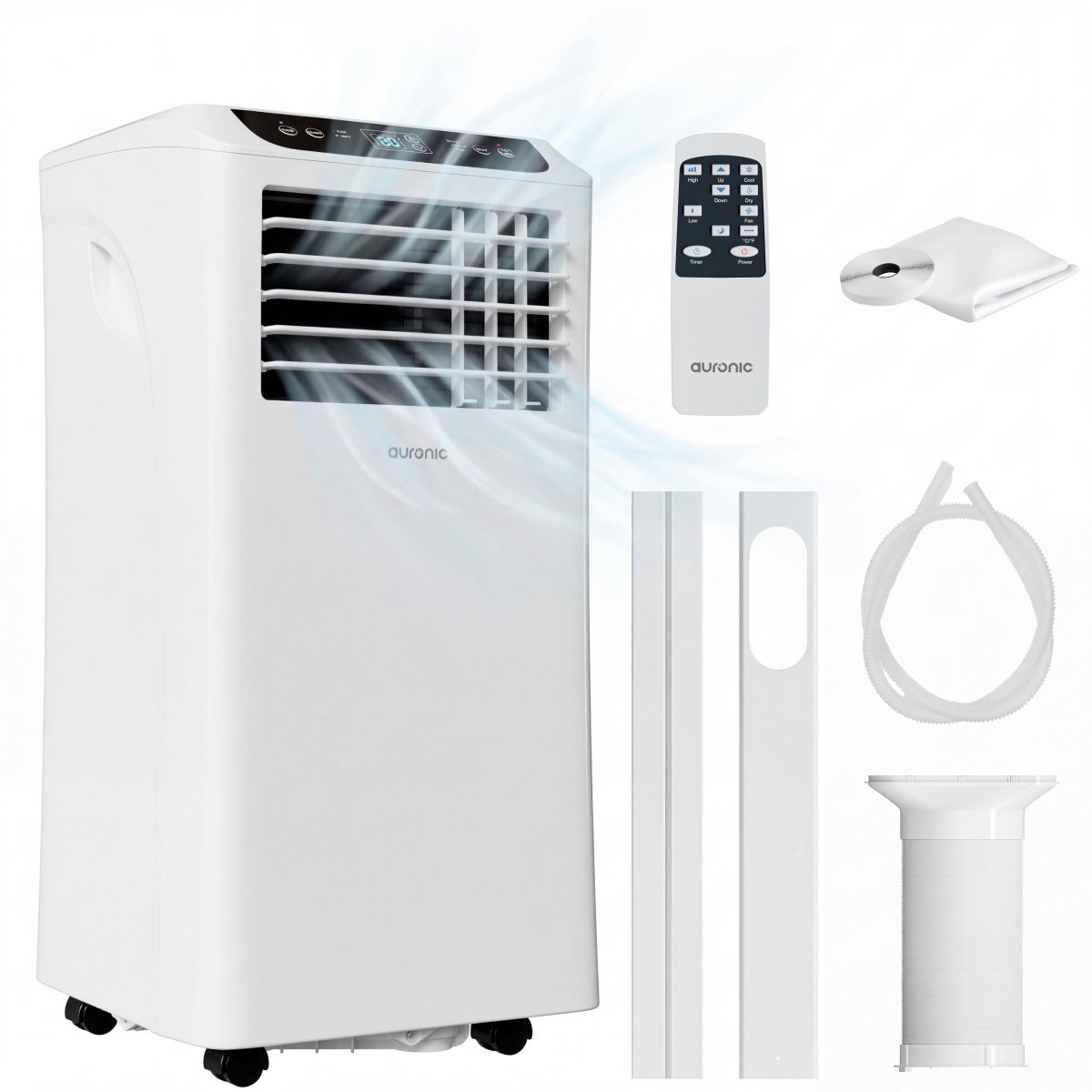 Bol.com Auronic Mobiele Airco - 10.000 BTU - 4-in-1 - Airconditioning met 2 Raamafdichtingskits - Ventilator - Ontvochtiger - To... aanbieding