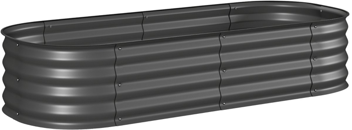 Plantenbak voor Buiten - Hoogbeet - 150x62x30cm - Modulair & Zonder Bodem - Donkergrijs