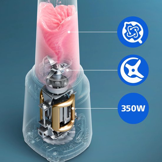 Blender - PHILIPS - HR2670/00 - 350 W - 0,8 L - Zwart van Merkloos — afbeelding 5