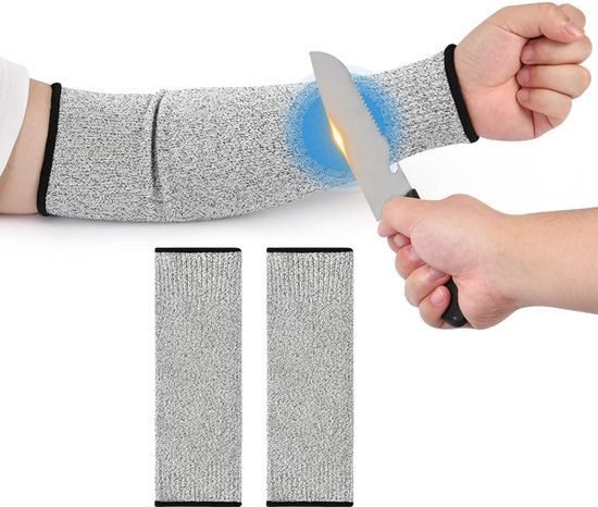2 stuks armbeschermers - snijbestendige armbeschermers voor dunne huid en blauwe plekken - hittebestendige armbescherming - beschermende mouwen - voor vrouwen en mannen, koken, tuinieren, 35 cm — afbeelding 5