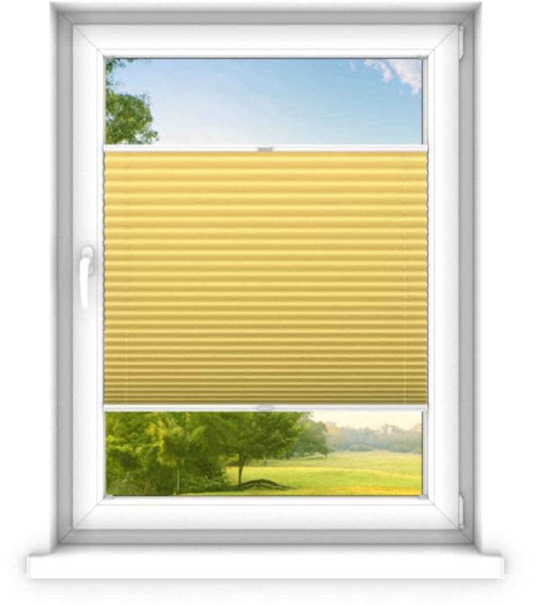 time4blinds - Plisségordijn zonder boren op maat gemaakt - Vouwgordijn - Plisségordijn privacy en zonwering - Eenvoudige installatie - Kant-en-klaar plisségordijn - 130x100 cm - Napolitaans