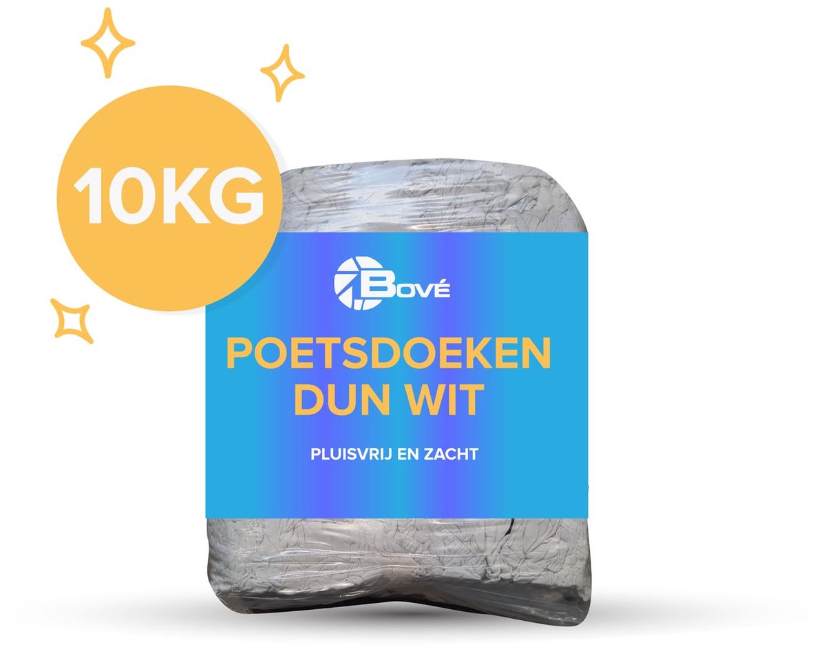 Poetsdoeken dun wit tricot 10 kg lappen BOVE (8701000)
