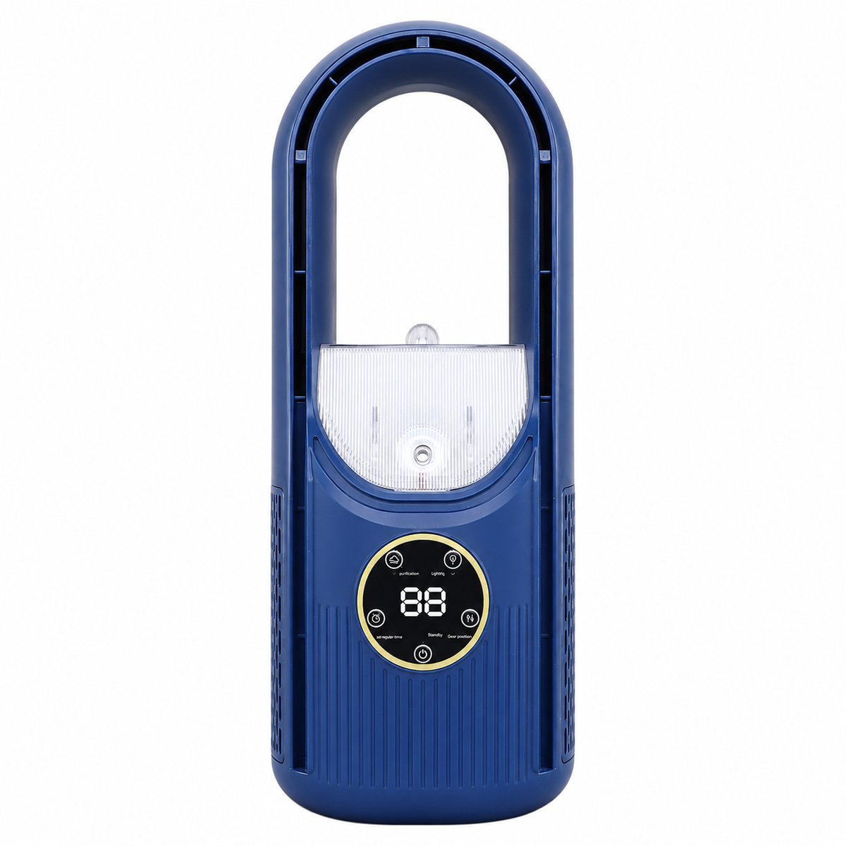 Tafelventilator-Bureau ventilator -Bureau ventilator bladlooz - 6 instelbare snelheden - 2-in-1 luchtbevochtiger - Stille bureauventilator voor thuis - blauw