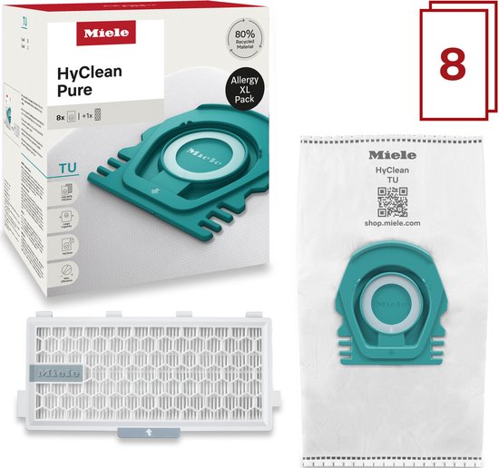 Miele Stofzuigerzakken HyClean Pure TU XL-Pack (8 stuks)