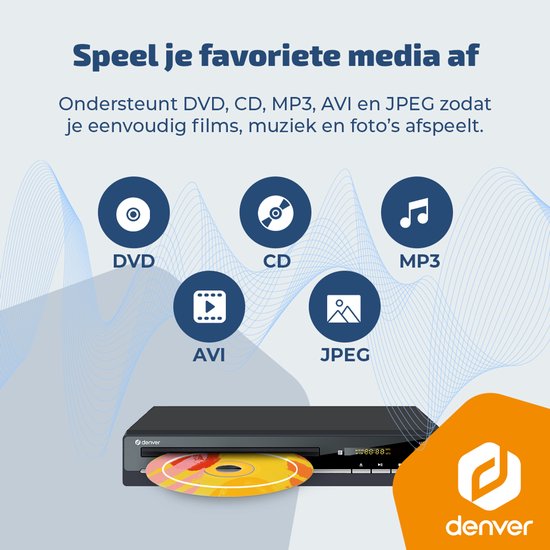 Denver DVD Speler met HDMI - Ondersteund Full HD - CD Speler - Dolby Digital Decoder - Regio Vrij - Coax / Scart / USB - DVH7787 van Denver — afbeelding 5