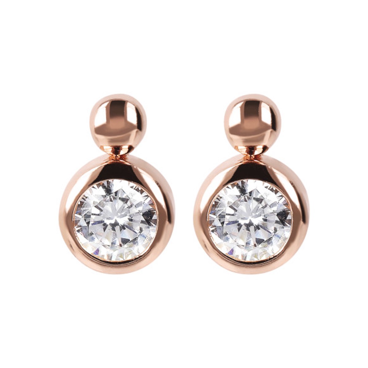 Bronzallure Altissima dames oorbellen WSBZ01802.W 18 karaats roségoud milano