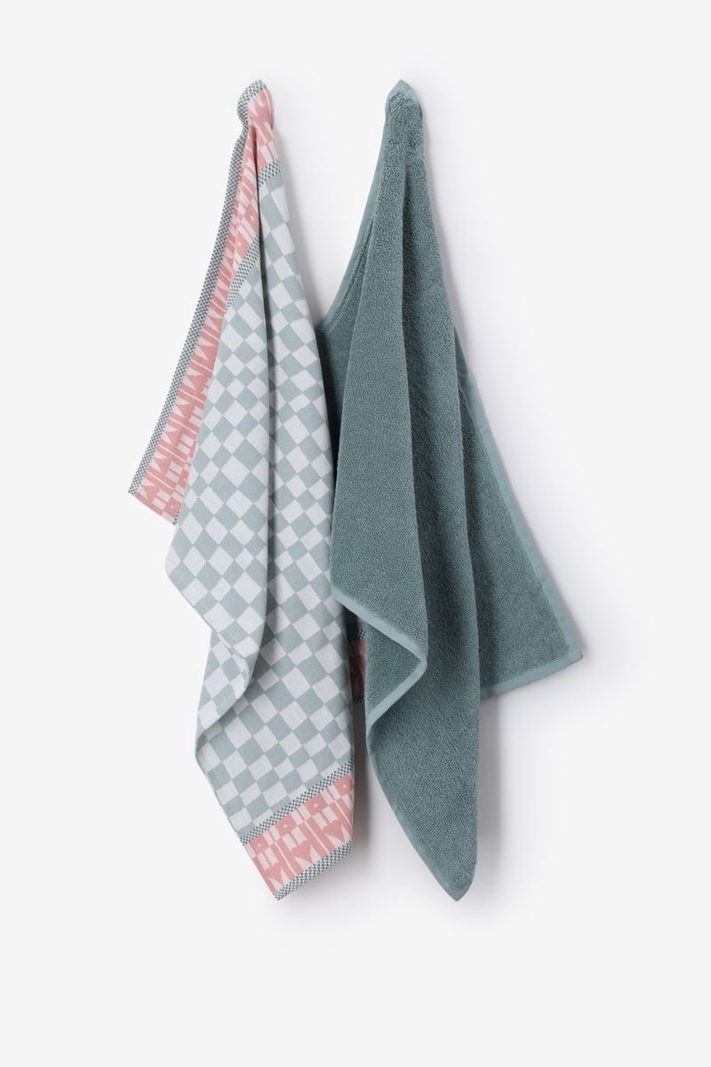 Sissy-Boy - Groenblauwe handdoek en theedoek terry