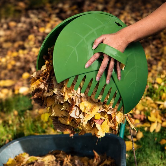 Kinzo Bladgrijper Set - 2-delige Bladschep en Afvalgrijper voor het opruimen van Bladeren - kunststof Bladhark voor in de Tuin - met ergonomisch handvat Ø36 cm van Kinzo — afbeelding 3