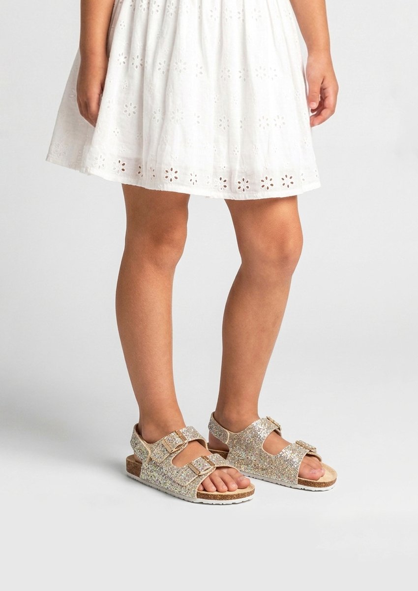 Kinder sandalen goud glitter maat 29
