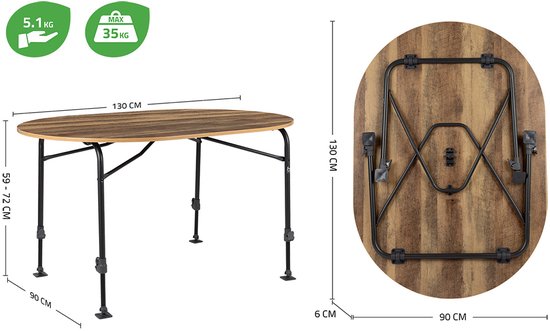 Bo-Camp - Tafel - Feather - Ovaal - 130x90 cm van Merkloos — afbeelding 3