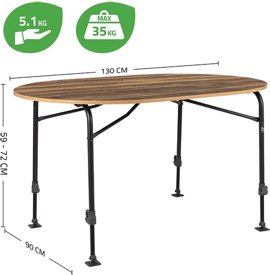 Bo-Camp - Tafel - Feather - Ovaal - 130x90 cm van Merkloos — afbeelding 2