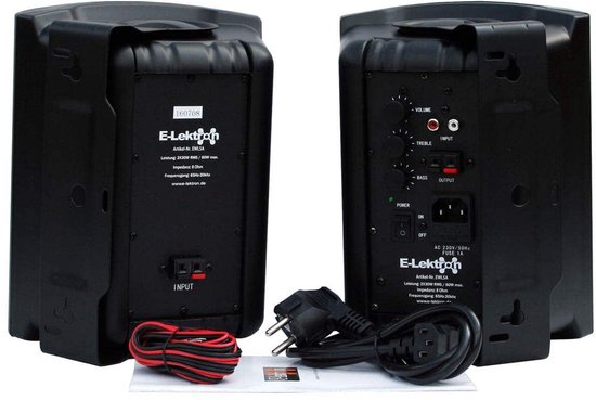 E-Lektron EWL5A Zwart - Actieve luidsprekerset - Met muurbeugels - 120 watt — afbeelding 5