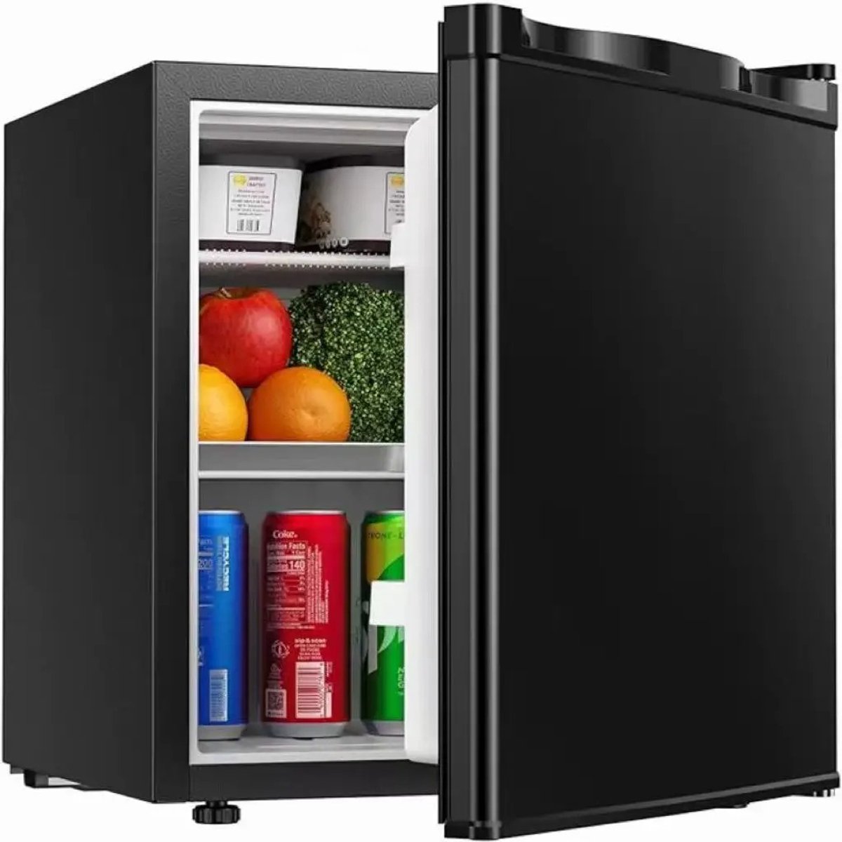 Noordvale 46L Mini Koelkast Mini bar Vriescombinatie Omdraaibare deur Mini Fridge Vriesvak Zwart 44 4x46 8x48 3CM