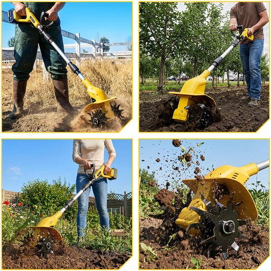 MellWin Accu Grondfrees - Draadloze rotavator - Elektrische Tuinfrees - 800 tpm - met 2 Accu's - 22 cm werkbreedte - 16 cm werkdiepte van MellWin — afbeelding 5