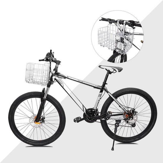 Fietsmand -Opvouwbare voormand -Stevig en duurzaam - Voorzien van snelbevestigingssysteem - Speciaal ontworpen voor het vervoeren van boodschappen-Verdikte versie - draagvermogen 25 kg-zwart — afbeelding 3