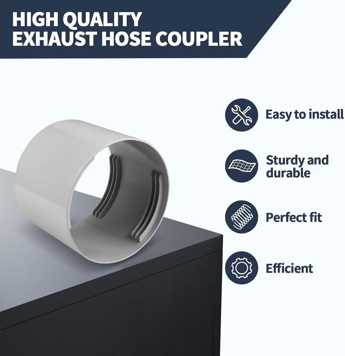 Koppelstuk Mobiele Airco Afvoerslang - Voor Ø150mm Afvoerslang airco slang - Conditioner Uitlaatslang Connector - Airconditioner slangconnector - Geschikt voor het verlengen van airco-slangen met zowel rechts- als linksdraaiende schroefdraad – foto 5