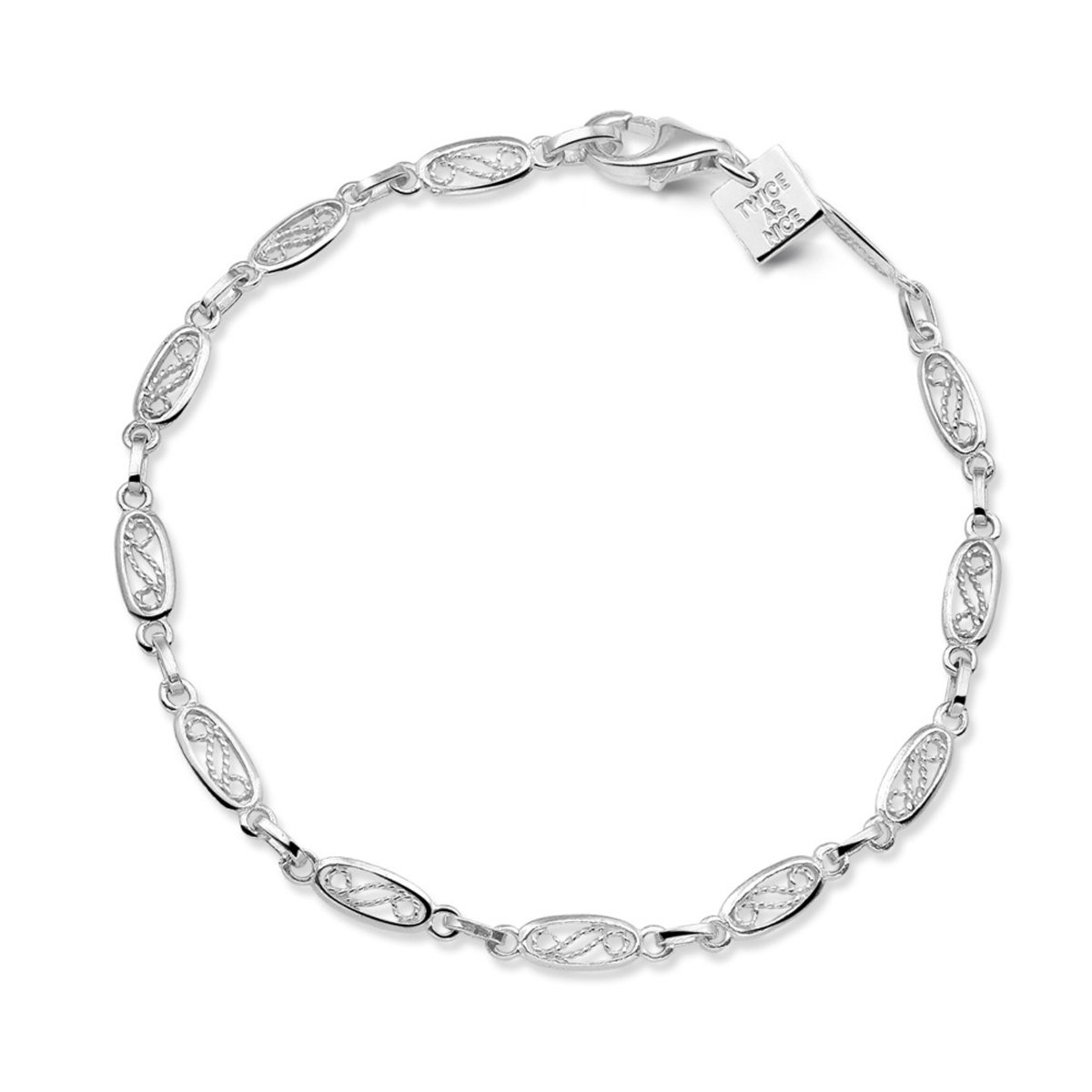 Twice As Nice Armband in zilver, ovale schakels 19cm