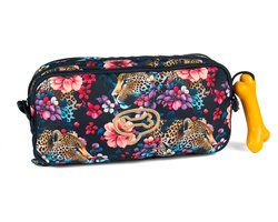 Stones and Bones Rowan 2.0 - Étui - Trousse pour Enfants - 3 Compartiments - Floral Ambush - Indigo