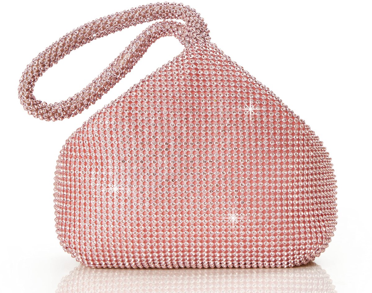 Dailygoods - Dailygoody - Flapper Clutch - Avondtas - Elegante stijl - Rosegold - Pailletten Clutch - Perfect voor bruiloften - Eén maat