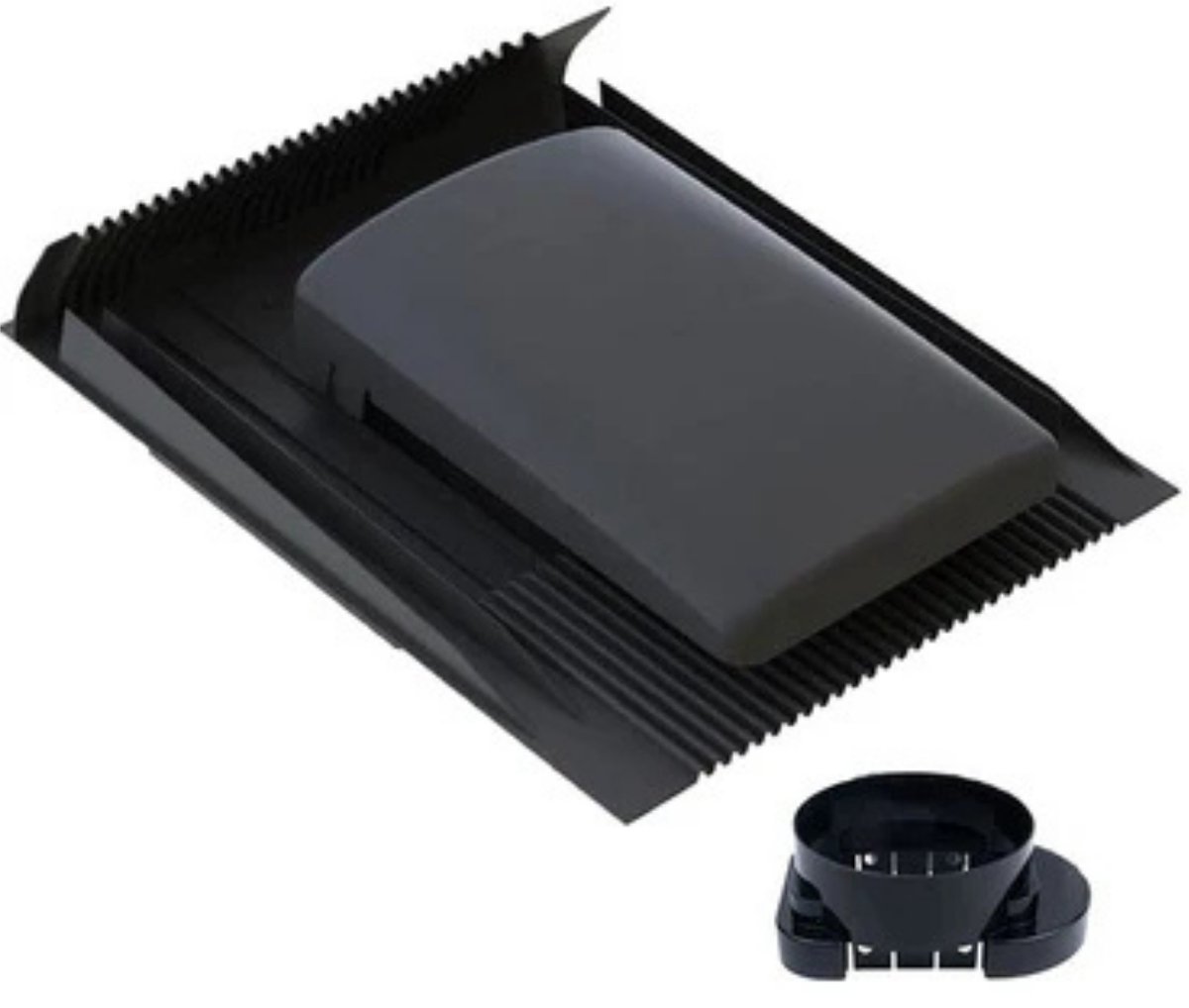 Universele Lage Ventilatiepan Antraciet 125 mm