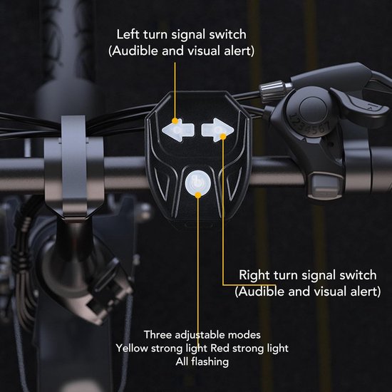 Fietsrichtingaanwijzers, USB Oplaadbare, Gesplitste Richtingaanwijzers met 60 Lm Hoge Zichtbaarheid, IPX4 Waterdichte LED-fietsverlichting voor Verkeersveiligheid, Draadloze — afbeelding 3