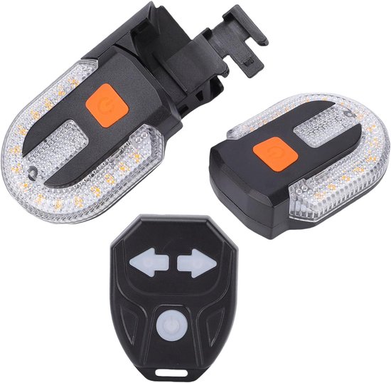 Fietsrichtingaanwijzers, USB Oplaadbare, Gesplitste Richtingaanwijzers met 60 Lm Hoge Zichtbaarheid, IPX4 Waterdichte LED-fietsverlichting voor Verkeersveiligheid, Draadloze