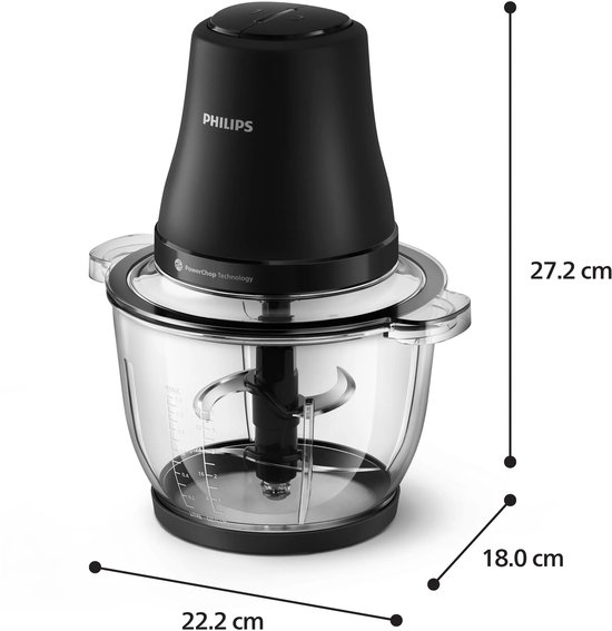 Philips HR1502/00 - Elektrische hakmolen Zwart - 2 l - 450 W van Philips — afbeelding 3