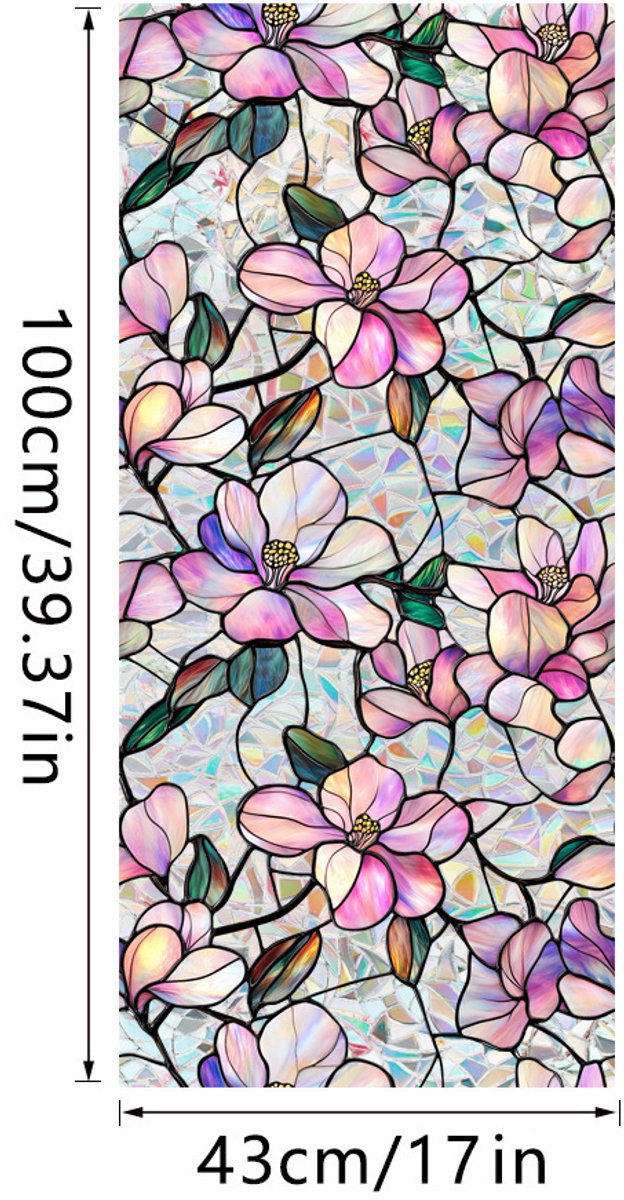 3D Regenboog Raamfolie- Anti-Inkijk - Isolerend & Zonwerend - 43x100cm – Statisch - Prisma Bejuweled EffectXCBL057