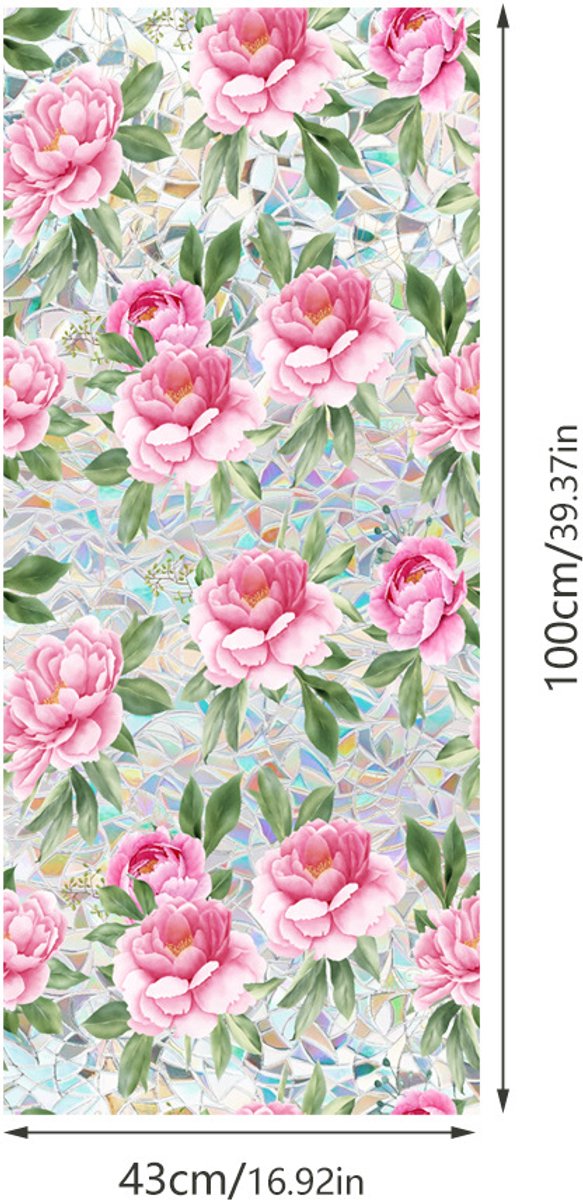 3D Regenboog Raamfolie- Anti-Inkijk - Isolerend & Zonwerend - 43x100cm – Statisch - Prisma Bejuweled EffectXCBL163