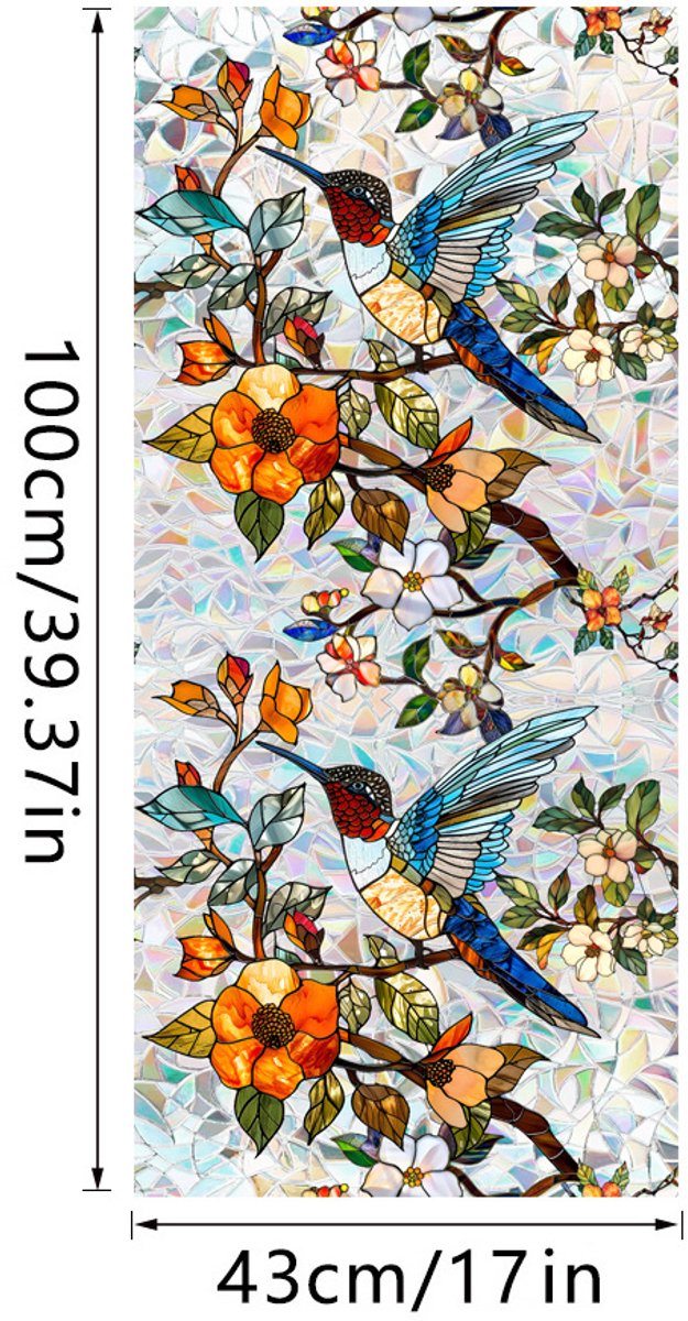 3D Regenboog Raamfolie- Anti-Inkijk - Isolerend & Zonwerend - 43x100cm – Statisch - Prisma Bejuweled EffectXCBL033