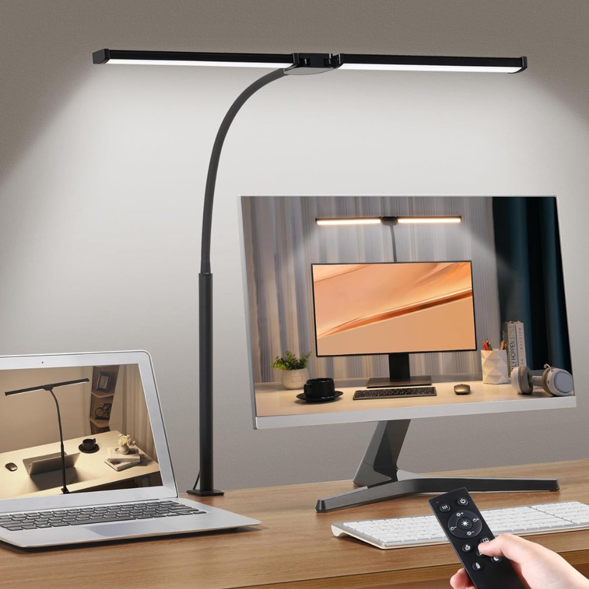 HEZIVO® Daglicht Bureaulamp - Tafellamp - Daglichtlamp - Lichttherapie - Dimbaar - 5 Kleuren - Met Klem