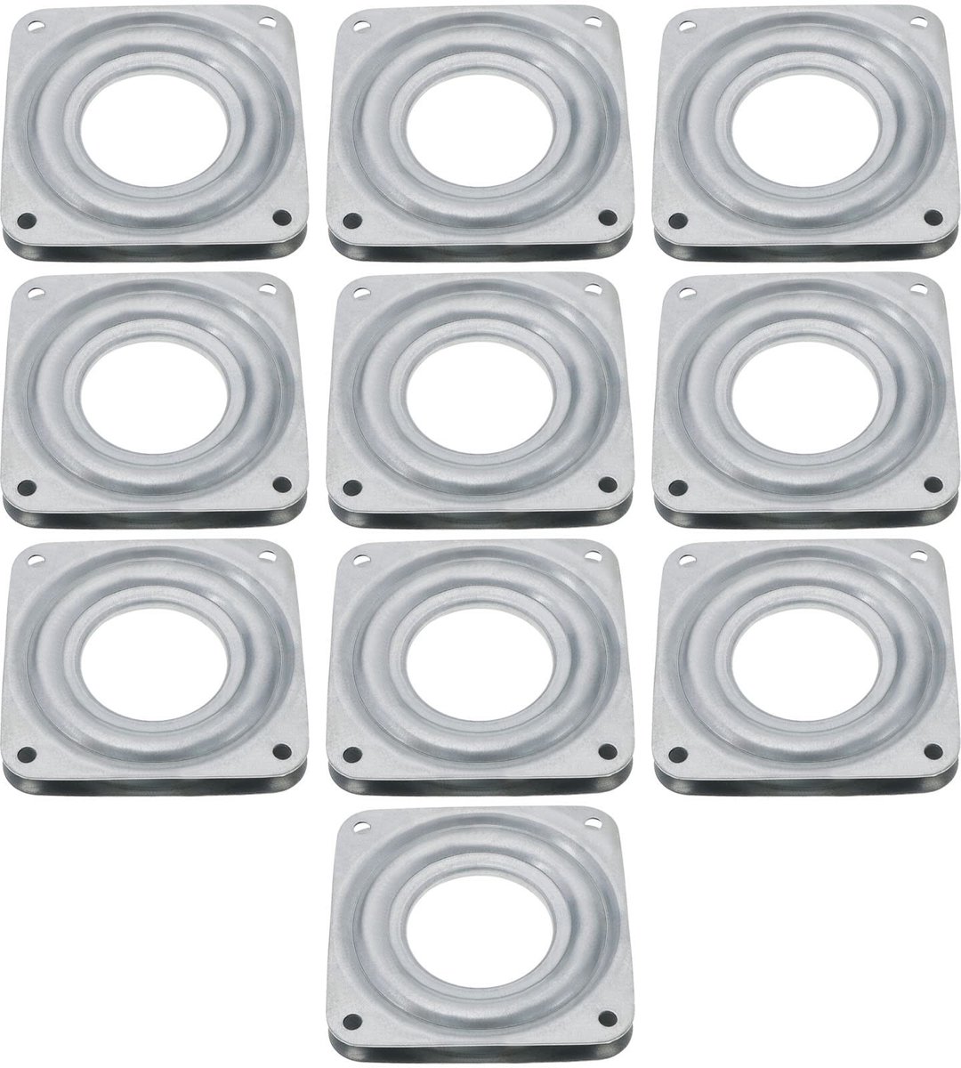 Dailygoody - Lazy Susan Draaitafel - 10Pcs Roterende Plaat - Duurzaam Metaal - Zilver - Draaibare Lagers - Voor Meubels en Kantoor