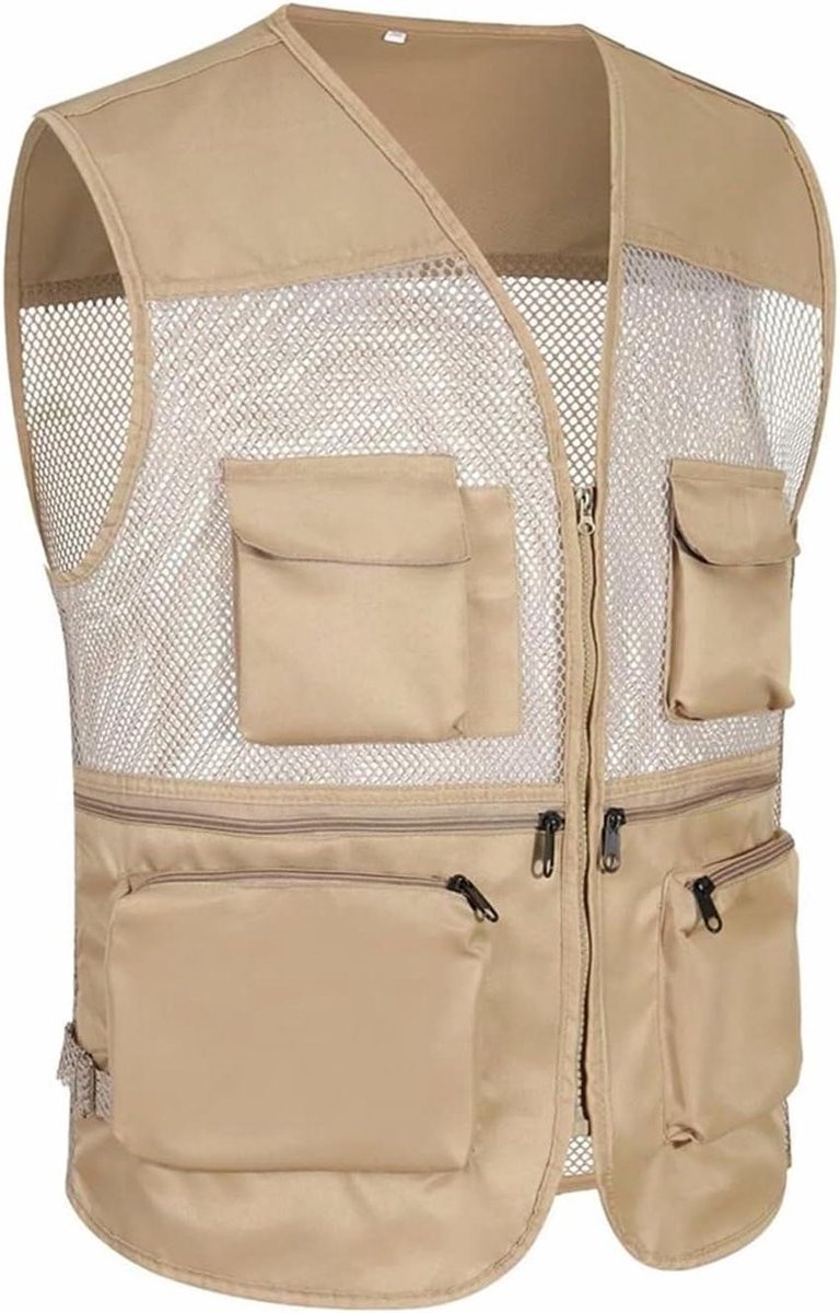 Werkvest met Zakken - Outdoor Vest Fotografie Vest - Buitenactiviteiten - Ademend Mesh Materiaal - Verkrijgbaar in L-XXXL