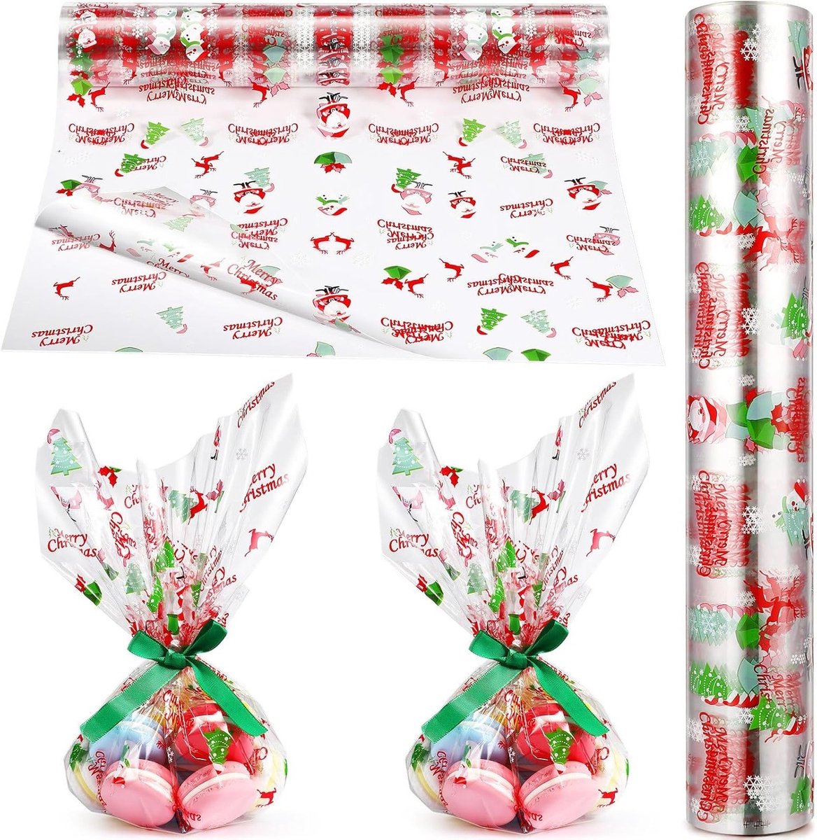 Heldere Cellofaan Cadeaufolie 80cm x 30m - Transparante Verpakking voor Kerstcadeaus, Geschenken en Mandjes - 3.0 Mil Kwaliteit