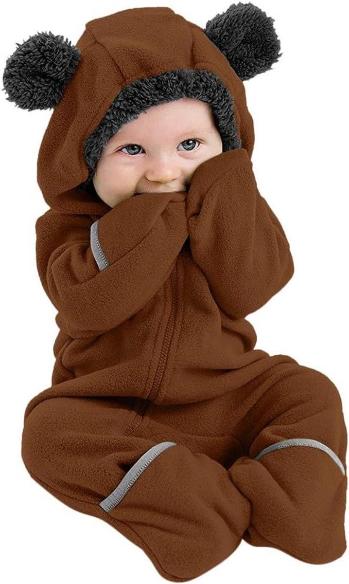 Baby Jassen - Kinderjas Babykleding - Bescherming tegen kou - Met oren capuchon - Voor baby jongens - Effen
