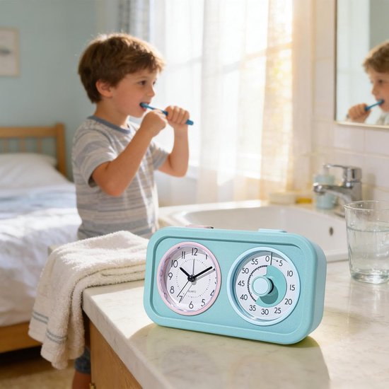 Visuele Timer - Aftelklok Kinderen - Tijd Beheren - Dubbel Kleurenpaneel - 112 x 56 x 56 cm - Blauw — afbeelding 5