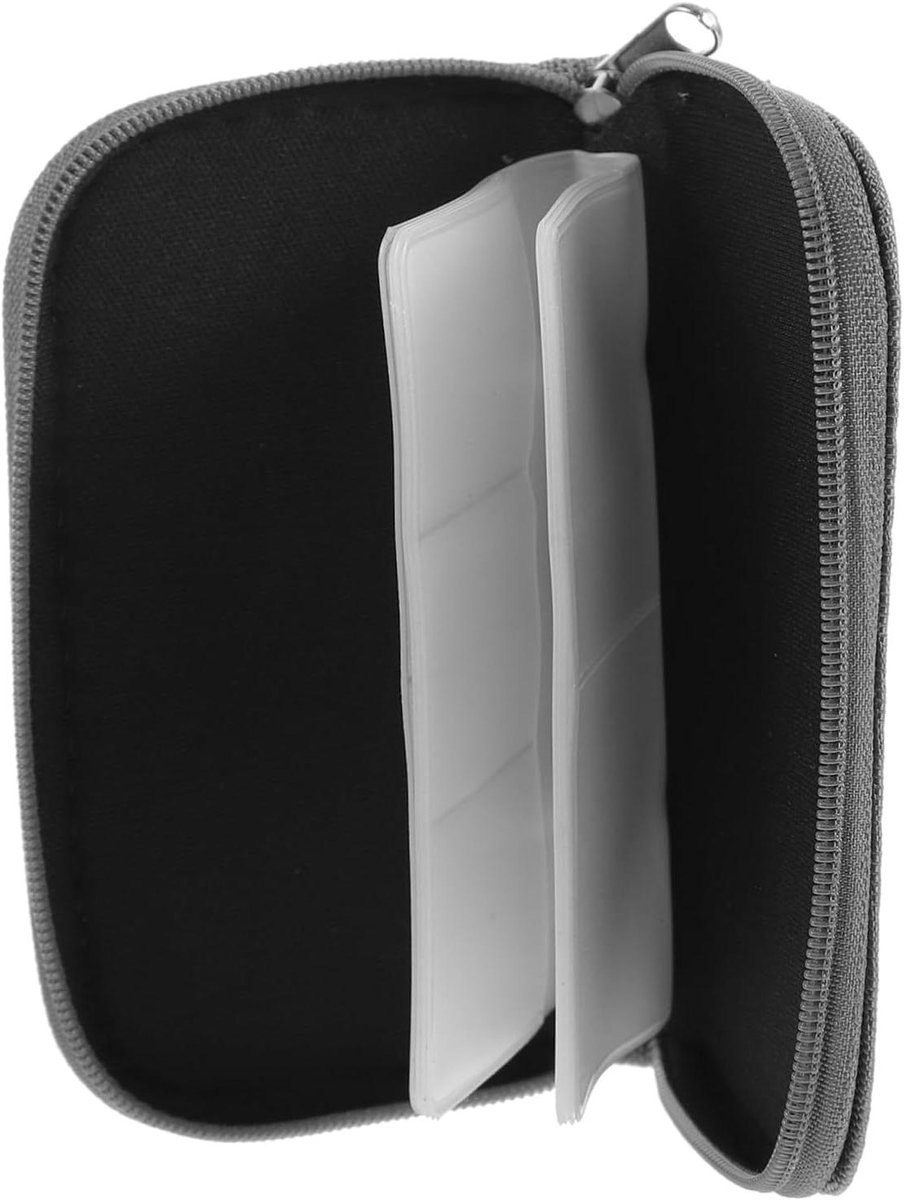 Geheugenkaart Opbergdoosje - Kaarthouder Geheugenhouder - Geheugenkaarten Organiseren - Met Ritssluiting - 11 x 6.8 x 2.2 cm - Grijs