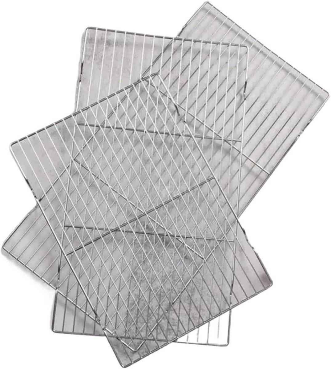 Barbecue rooster - Grillmand BBQ net - Buiten koken - Roestvrij staal - 20.5 x 30 cm - Zilver