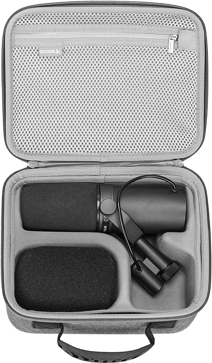 Case Cover voor Shure MV6, MV7X, MV7+, SM7B en andere Podcast Microfoons - Grijs, Bescherming en Draagbaarheid