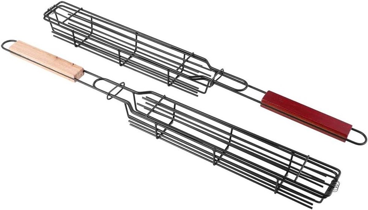 Grillmand - BBQ mand - Barbecueën - Antiaanbaklaag - 49x3.5x4.7cm - Zilver