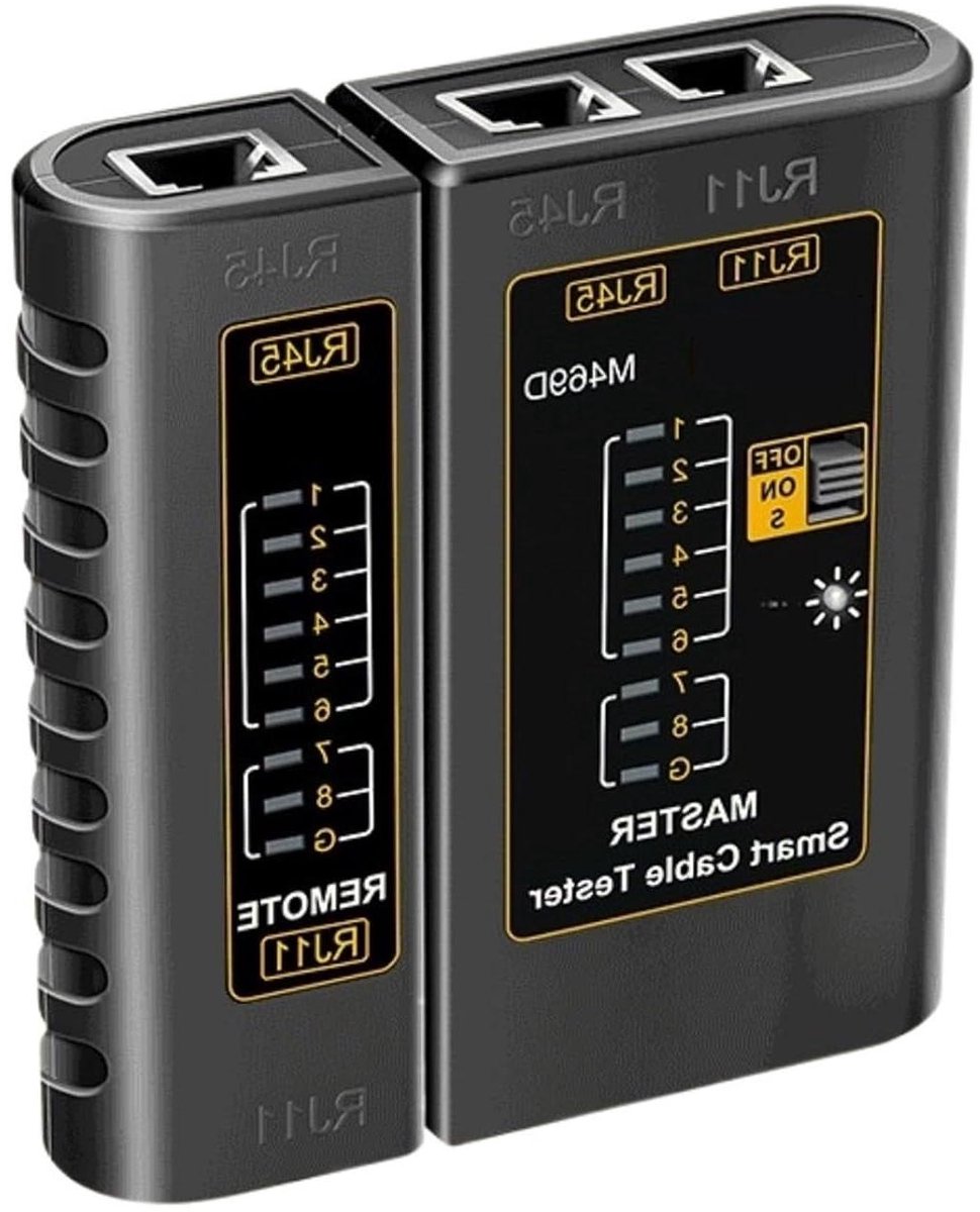 Netwerkkabel Tester - LAN Tester Kabeltester - Netwerkproblemen Diagnostiseren - Lichtgewicht ABS Constructie - 97 x 27 x 103 mm