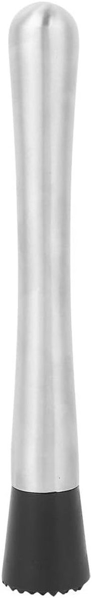IJsbreker Cocktail - Bar Gereedschap Muddler - Drankjes Bereiden - Diamantvormige Kop - 21 cm - Zilver Zwart