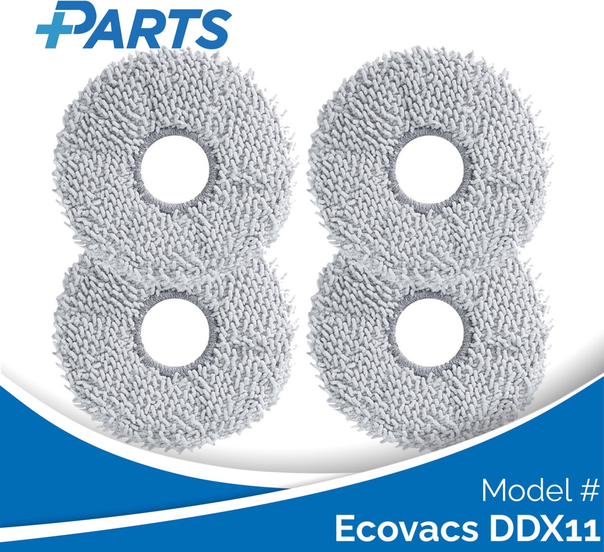 Ecovacs DDX11 Dweilpads (4 Stuks, Plus.Parts® alternatief voor 201-2425-10B0)